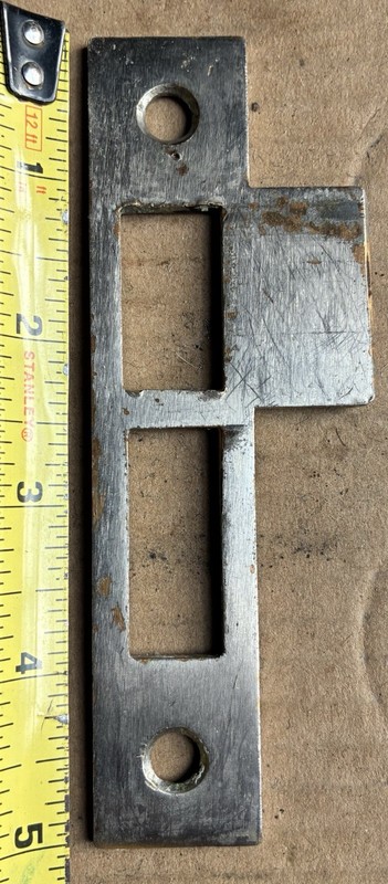 Antique 5” Tall X 1” Door Strike Striker Plate Keep Keeper Catch w Chrome Finish