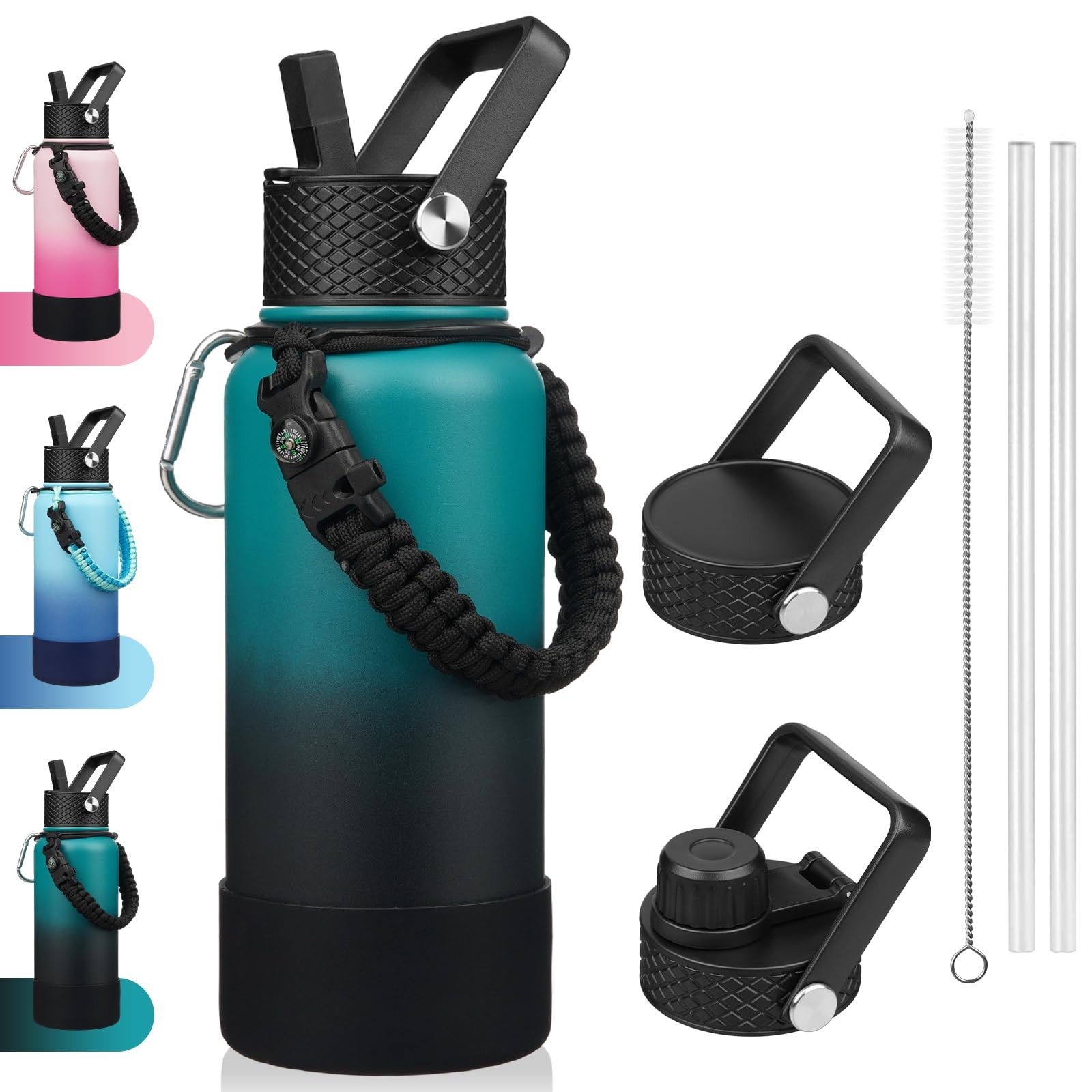 With 3 Lids Paracord Handle & Non-slip