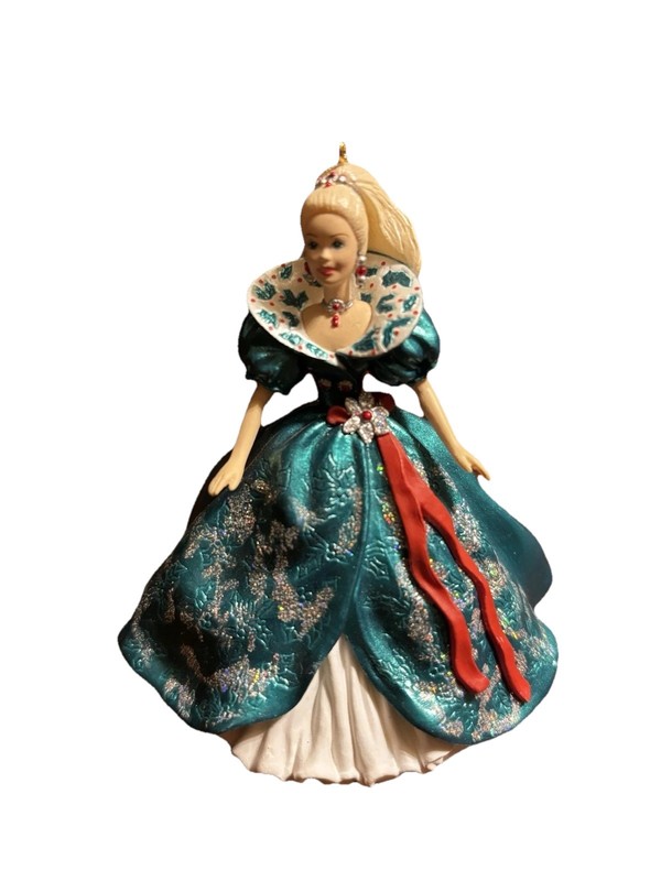 Hallmark Keepsake Barbie 1995 Christmas Hanging Ornament Teal Dress