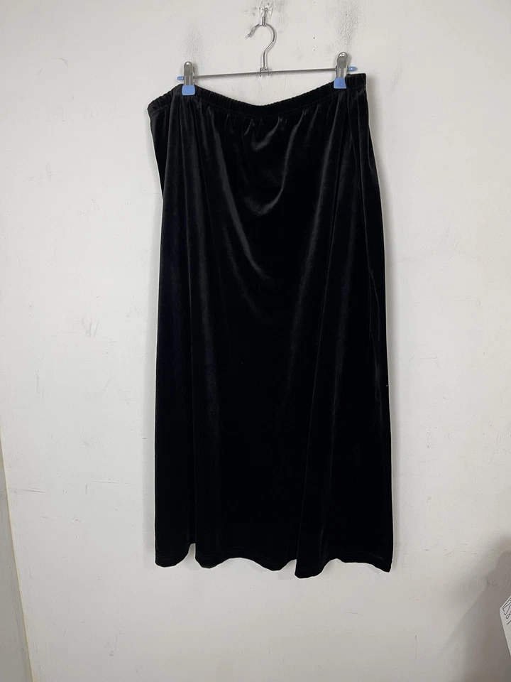 Moda Bug Falda Mujer 2XL Negro Terciopelo Gótico Cóctel Vacaciones Pull On Maxi Foto 2 de 4