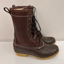 L.L. Bean Shearling Lined Bean Boots Womens 7M Made in USA 10" Winter Snow