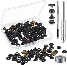 200Pieces (50Sets) 15MM Snap Fastener Kit Tool Snap Button Kit Snaps for Leather