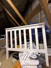 White Wooden Single Bed Frame with Slats