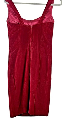 Vintage Red Velvet Dress Size 8 Harvey Nichols Victor Costa - Picture 3 of 14