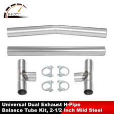 4Pcs 2.5" Mild Steel DIY Custom Exhaust Tubing Mandrel Bend Universal Pipe Kit