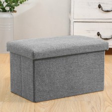 Large Ottoman Storage Seat Stool Trunk Toy Chest Folding Bench Cloth Blanket Box