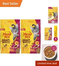 Gravy Bursts Dry Cat Food - Chicken Flavor, 3 LB Bags, Pack of 2 for Adult Cats 3.17 per pound