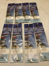 Lot of 8 New Packages of 3 Eagle Claw saltwater snelled 7/0 Bluefish Hooks