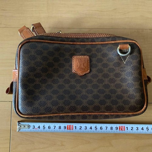 Celine Macadam Shoulder Bag Brown PVC Used