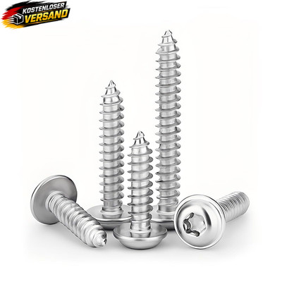 Selbstschneidende Holzschrauben M4 12mm Edelstahl Torx 50 Stück für Holz & DIY