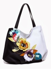 🌺Braccialini Albatros Prima Linea Fiori Vera Pelle Tema Borsa Donna Splendida🦋