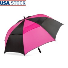 Vented Auto Open Golf Umbrella Wind Resistant Waterproof UPF 50 Rubber Grip New
