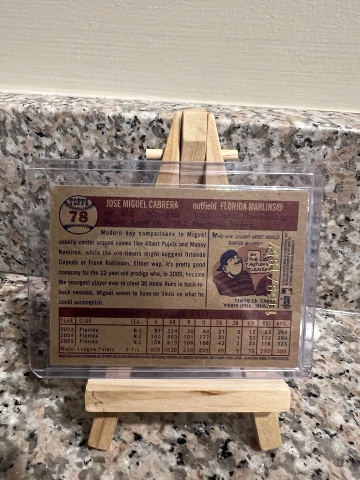 2006 Topps Heritage - Chrome Refractor Miguel Cabrera #78 Serial 1169/1957 - Image 3 of 3