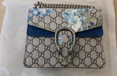 Gucci Blue GG Supreme Blooms Dionysus Floral Shoulder Mini Bag