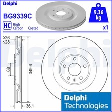 2x Bremsscheibe Delphi BG9339C 2 Bremsscheiben Hinterachse Hinten