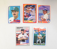 1989 TOPPS BASEBALL #2 & #600 WADE BOGGS. 1989 FLEER #81. 1990 SCORE #245 & 704