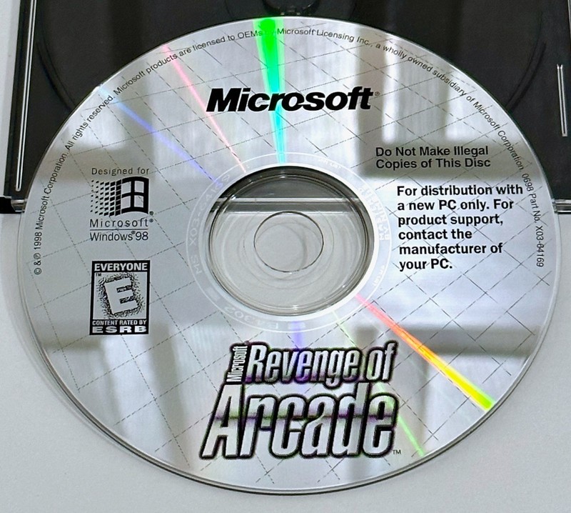 Microsoft Revenge of Arcade CD-ROM for Windows 98 from 1998!