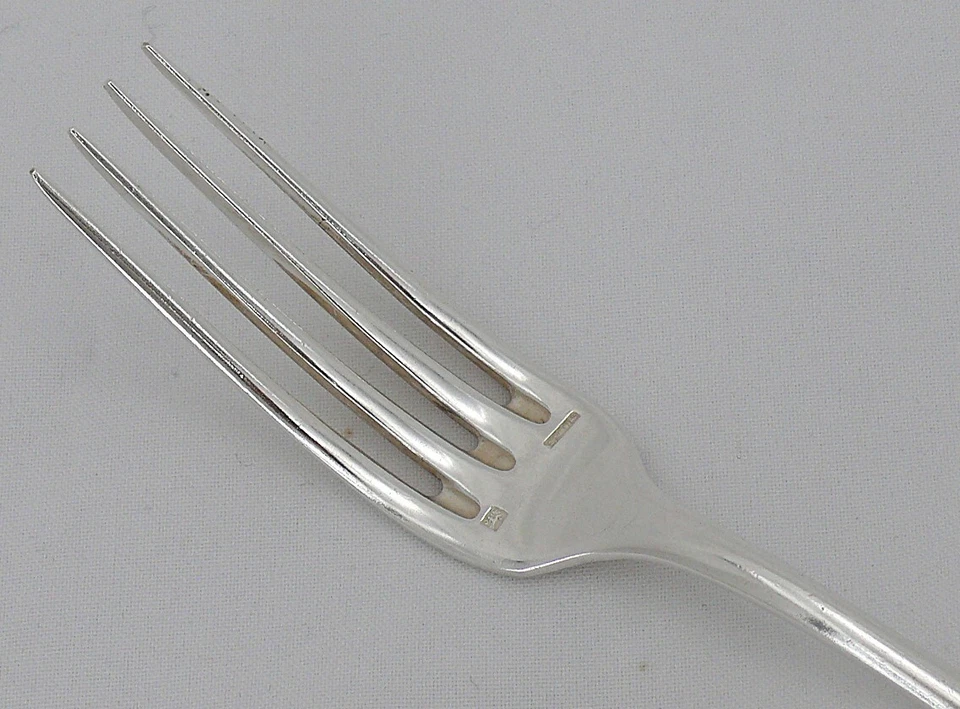 Ercuis modèle GUI, 6 fourchettes de table en métal argenté, Art Nouveau. - Photo 3/4