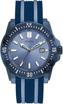 GUESS Orologio Uomo Al Quarzo GW0055G2 - Cinturino In Silicone Blu E Cassa Placcata - 2