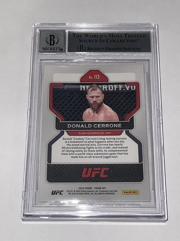 Donald Cerrone Signed UFC Panini Prizm Card Slabbed Beckett BAS b - Image 2 of 2