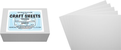 White Flex Plasticard Polystyrene Craft Sheets - 5''x7'' - .030'' thick - 100 Pack
