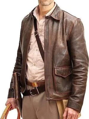 Men's Distressed Indiana Jones Jacket | Harrison Ford Raiders of The Lost Ark
