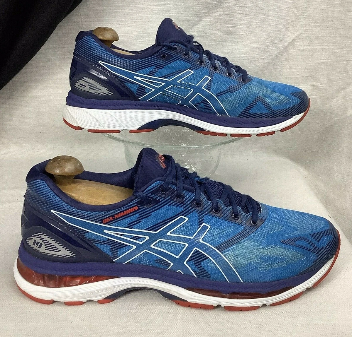 Despertar Despedida Ernest Shackleton ASICS GEL-NIMBUS 19 Indigo Blue White Red Running T700N 42 women 9.5 / men  8 | eBay