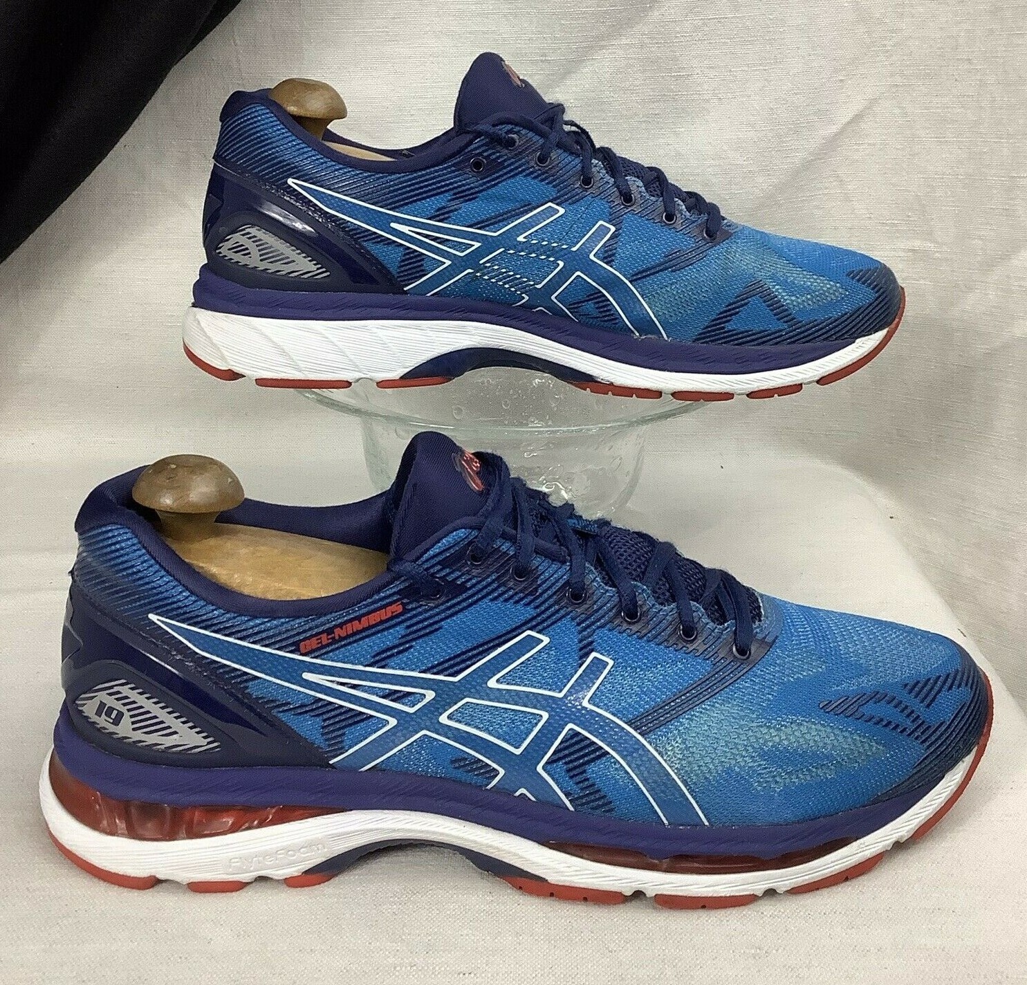 Geurloos overzee Boren ASICS GEL-NIMBUS 19 Indigo Blue White Red Running T700N 42 women 9.5 / men  8 | eBay