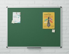 Image of Viz Pro Felt Board Pin Noticeboard All Sizes Fast Delivery Quality - GREEN FELT
