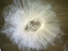 girls size medium ALL WHITE DANCE TUTU 20 INCH WAIST W/0 STRETCH HALLOWEEN NICE