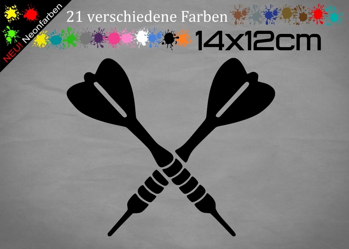 Dartspieler Aufkleber Set - 6 Größen, 21 Farben, Inkl. Bullseye & Double Felder