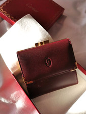 Cartier Bordeaux Leather Tri-fold Wallet N.O.S