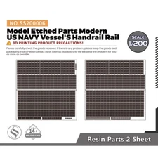SSMODEL SS200006 1/200 Model Etched Parts Modern US NAVY Vessel'S Handrail Rail