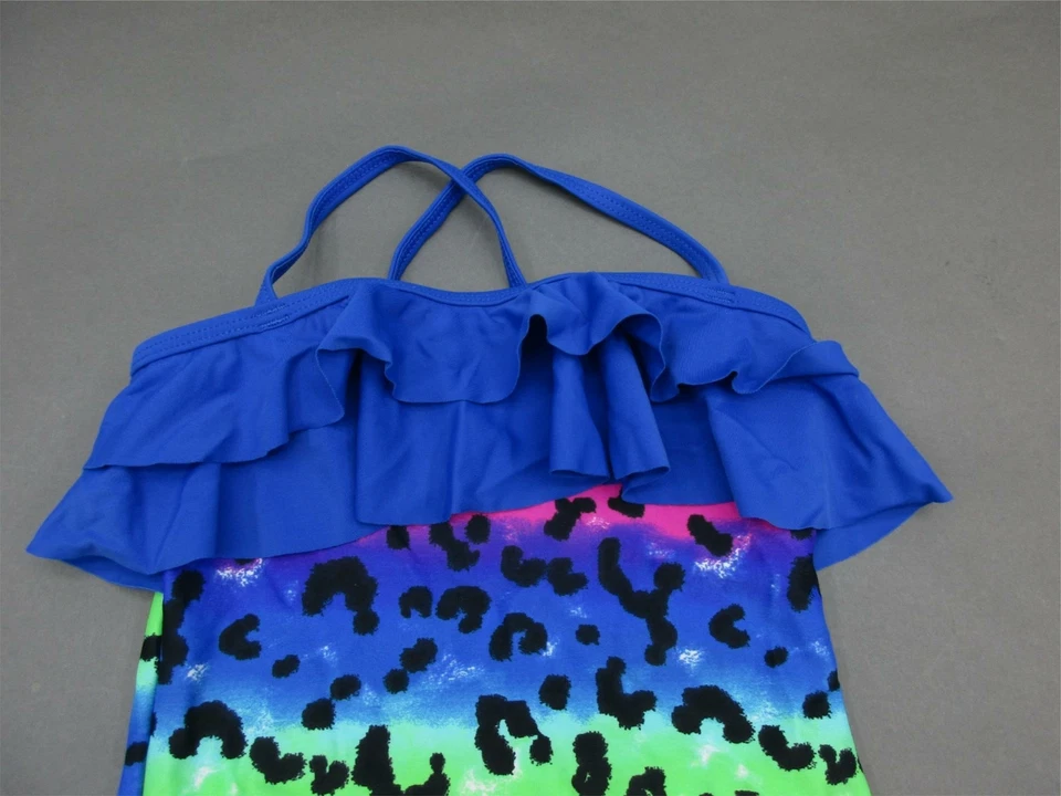 Traje de baño de una pieza azul/multicolor sin marca talla 5 para niñas 3H Foto 2 de 4