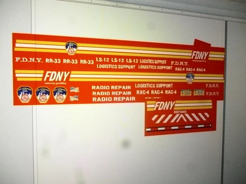 Big City New York Fire Dept Van Decals Logistics  24 scale - Picture 1 of 1