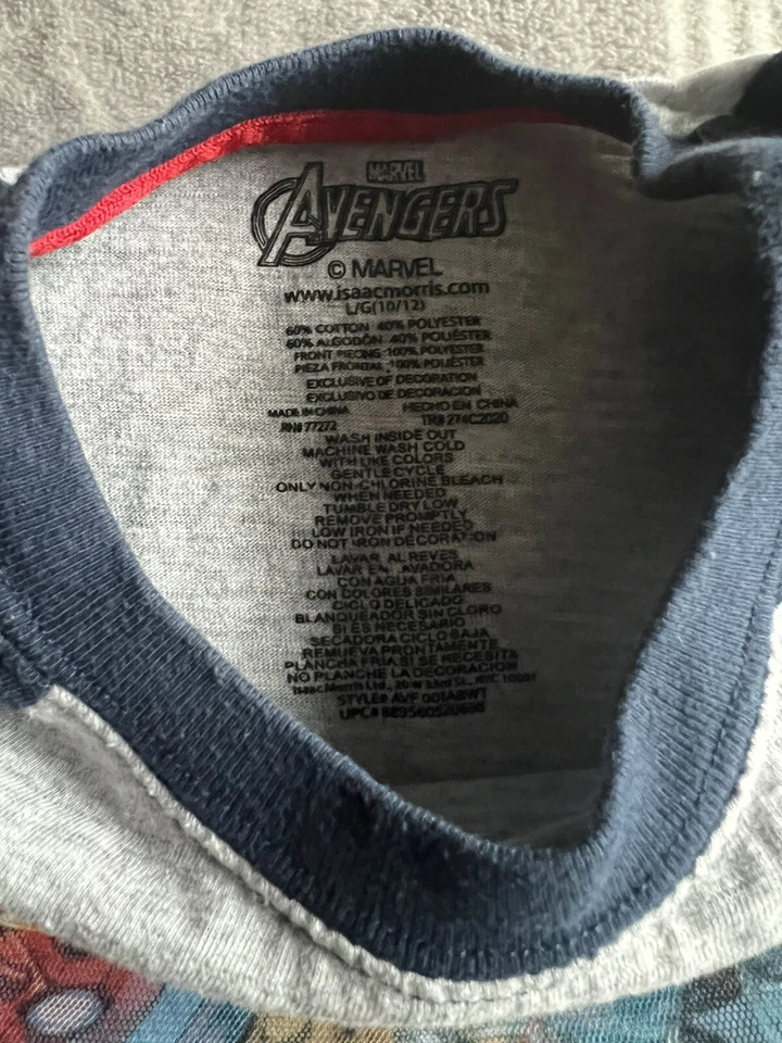Marvel Avengers Captain America - Iron Man Thor - Boys Gray T-Shirt Sz L(10/12) - Image 3 of 4