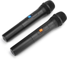 Dpofirs VHF Due Microfoni Wireless Portatile, 2 in 1 USB Microfono Vocale Karaoke