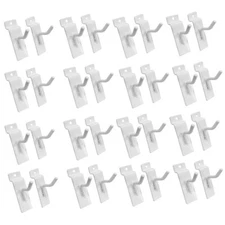 1" Slatwall Hook Panel Display Hooks, 1/4" Thickness Metal, White - PACK 50