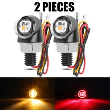 2X LED Motorcycle Turn Signal Rear Turn Signal Brake Light Lamp 12V Red & Amber