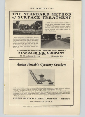 1918 PAPER AD Austin Portable Gyratory Broken Stone crusher Road Building