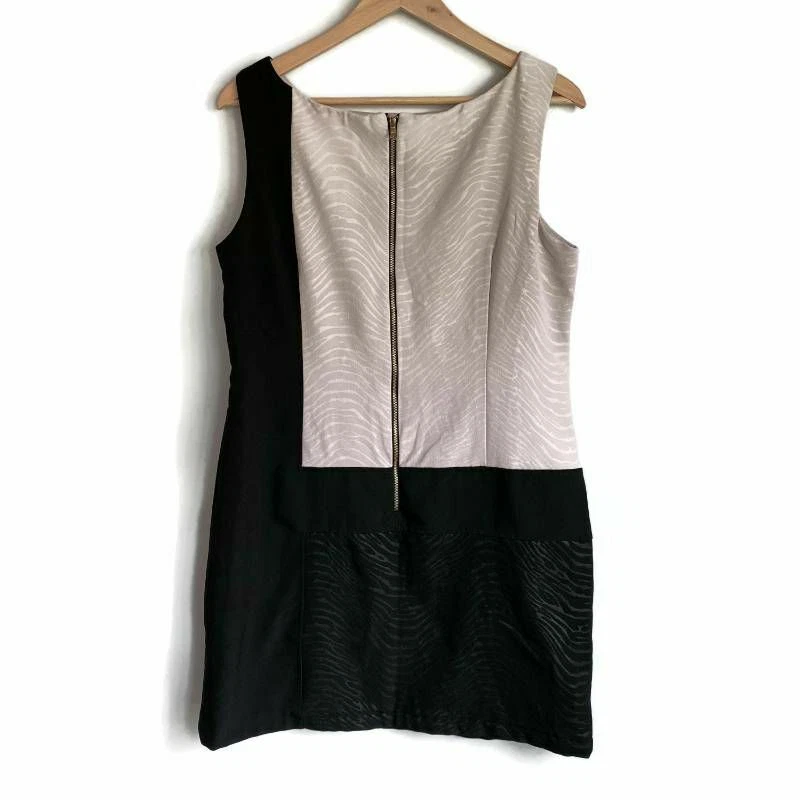 Vestido Vaina Sandra Darren Mujer Negro Color Bloque Elastizado Forrado Sin Mangas M Foto 2 de 4