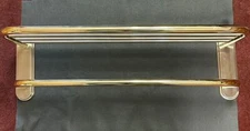 24" Towel Shelf with 1 Bar Satin Nickel and Polished Brass