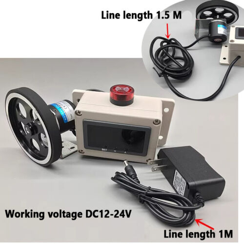 Rotary Digital Electronic Roll Length Measure 100ppr Encoder Wheel Counter Meter - Foto 3 di 17