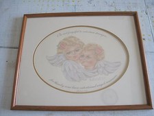 Jan Coulter Harless, Angels Print Signed, Framed with Oval Matting