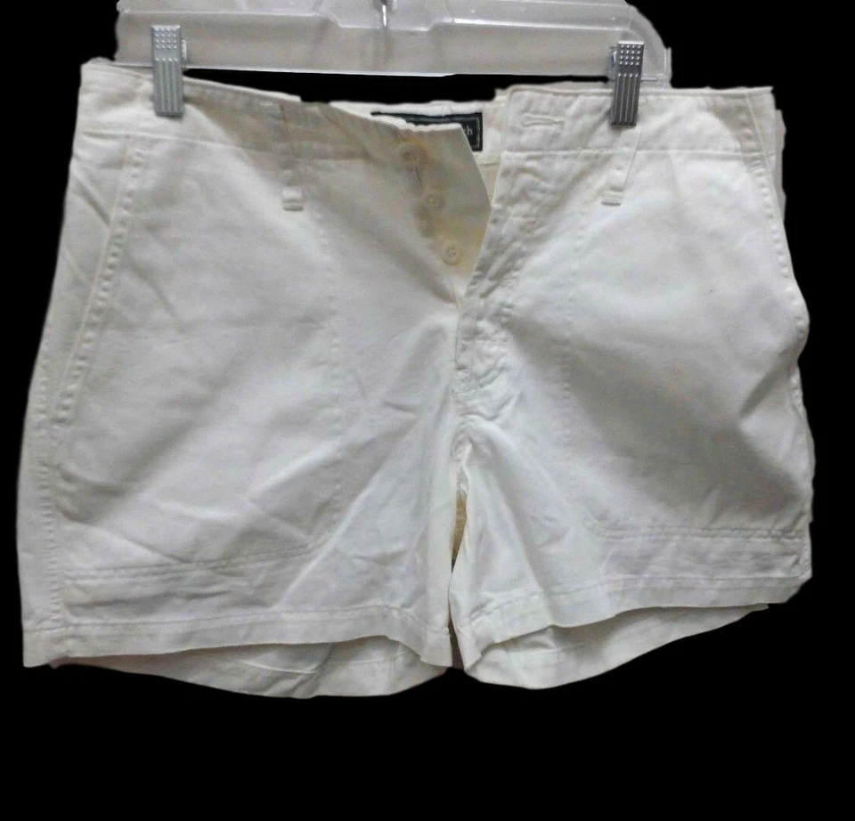 Abercrombie Fitch Shorts Size 8 Off White Cotton Z1 - Image 2 of 4
