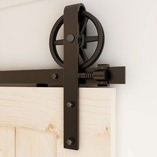 4ft-20ft Steel Sliding Barn Door Hardware Closet Track Kit for Single Wood Door