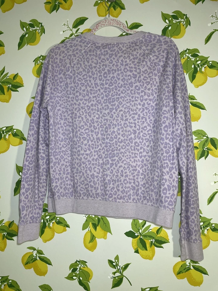 Victoria’s Secret ROSA Púrpura Estampado Leopardo Cuello Redondo Talla S Foto 2 de 4