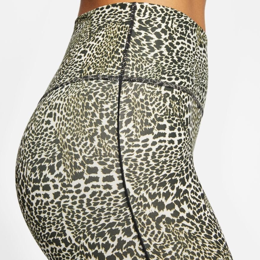 nike training cropped one tight in leopard print