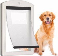 Dog Door for Door. For Large Dogs and Pets, Strong Plastic Doggy Door.
