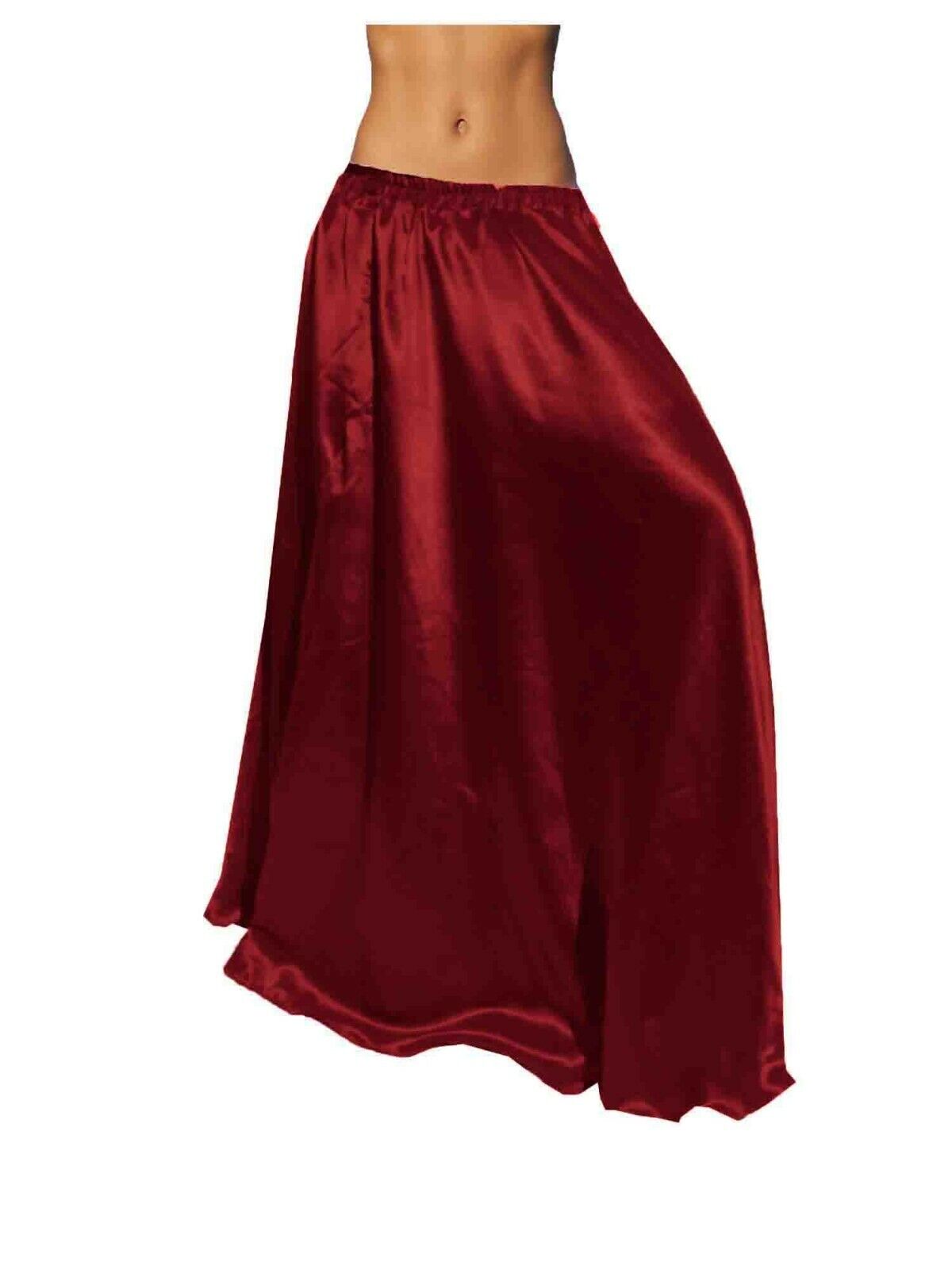 Half Circle Skirt Flowing Skirt Maroon Color Spanish Flamenco Wo